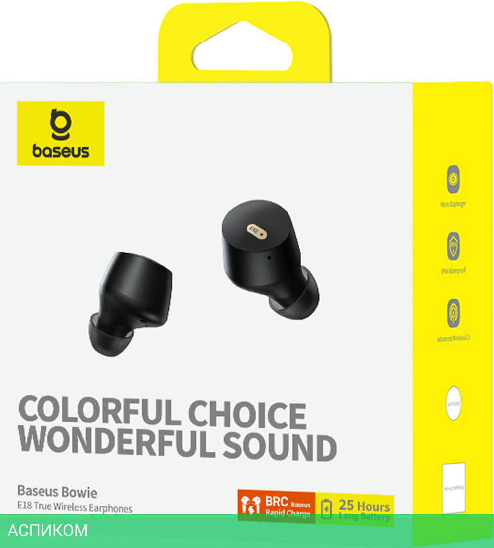 Наушники Baseus Bowie E18 True Wireless Earphones Cosmic Black (A00023800123-00)