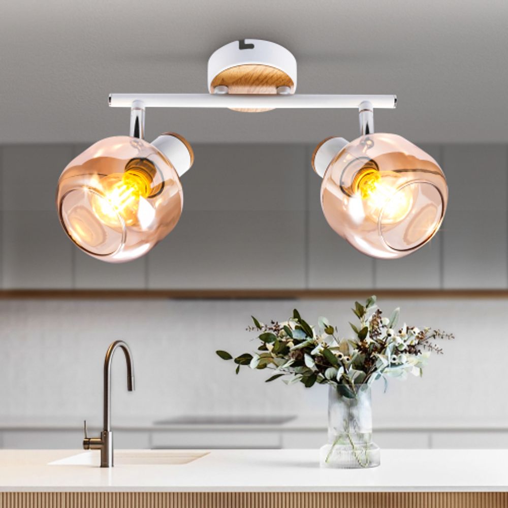 Светильник настенно-потолочный спот Rivoli Kalisto 7025-702 2 х E14 40 Вт поворотный | Rivoli