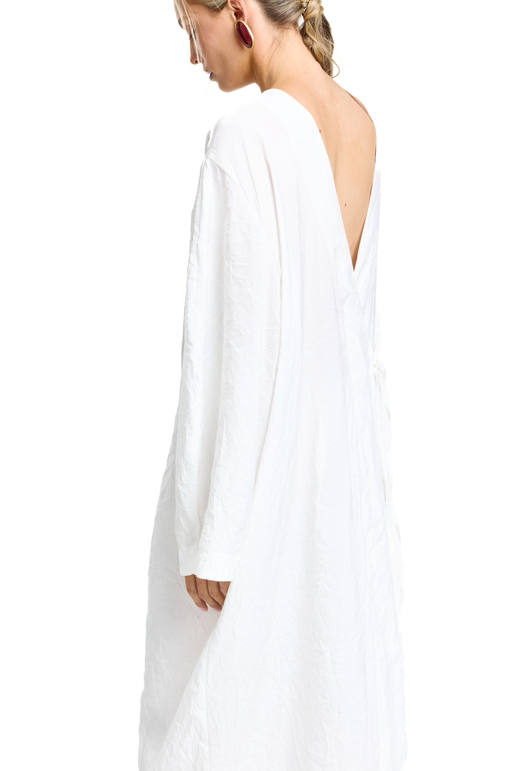 Платье maxi с баской Invitation milk