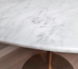 Стол обеденный белый Tulip Marble Brass