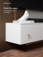 Тумба под телевизор подвесная белая 150х38х32 Олимпия