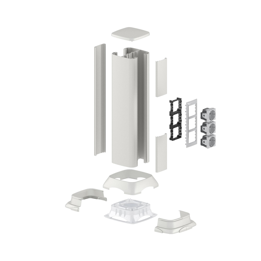 Алюминиевая колонна 0.5 м, цвет светло-серебристый металлик