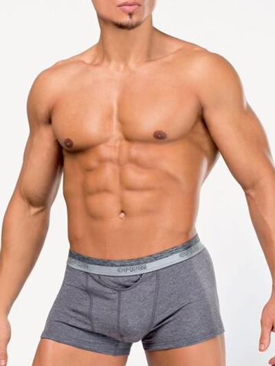 Мужские боксеры с шелковистой брендированной резинкой (Размер: XXL) (Цвет: серый меланж)