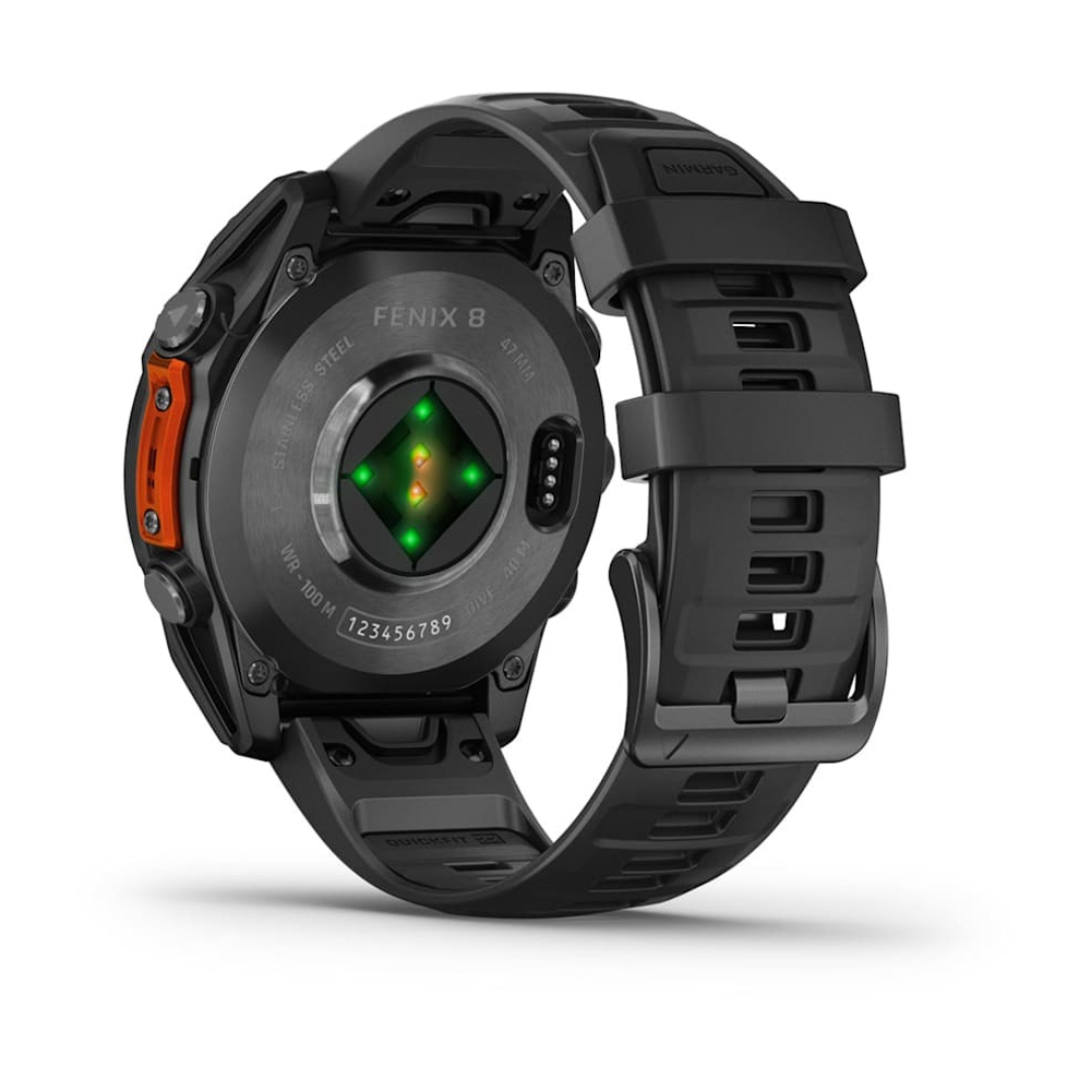 Умные часы Garmin FENIX 8 47 мм Amoled Slate Gray with Black Silicone Band