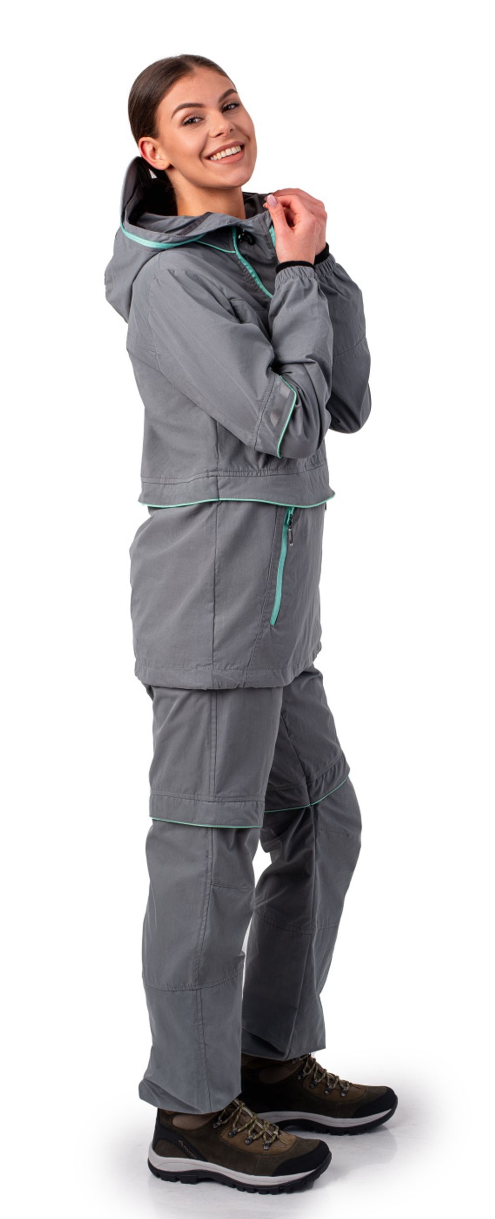 Костюм женский «Элит Барьер NEW» (смесовая, светло-серый, мята) Орион