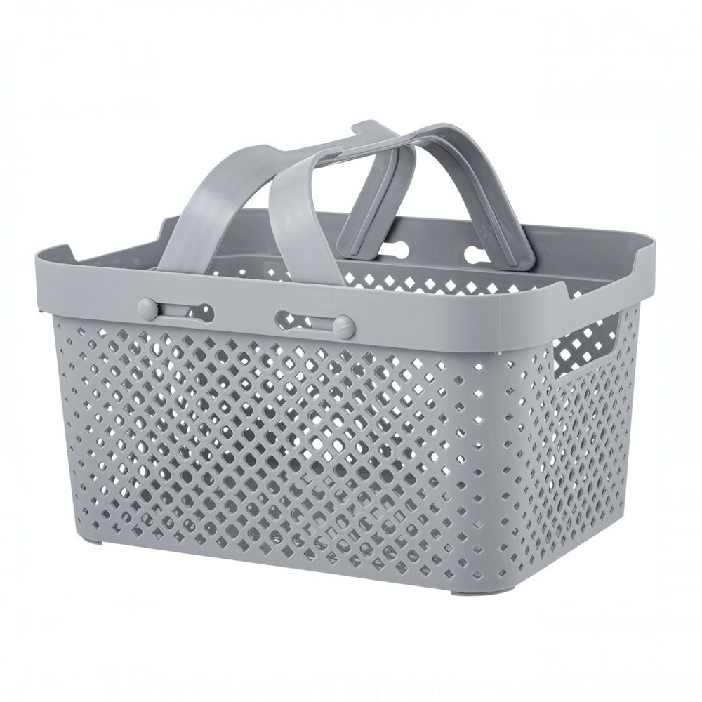 Корзина для хранения с ручками Plast Team Stockholm, 15 л серый шторм