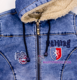 куртка джинсовая  утепленная Герб лев 3762
