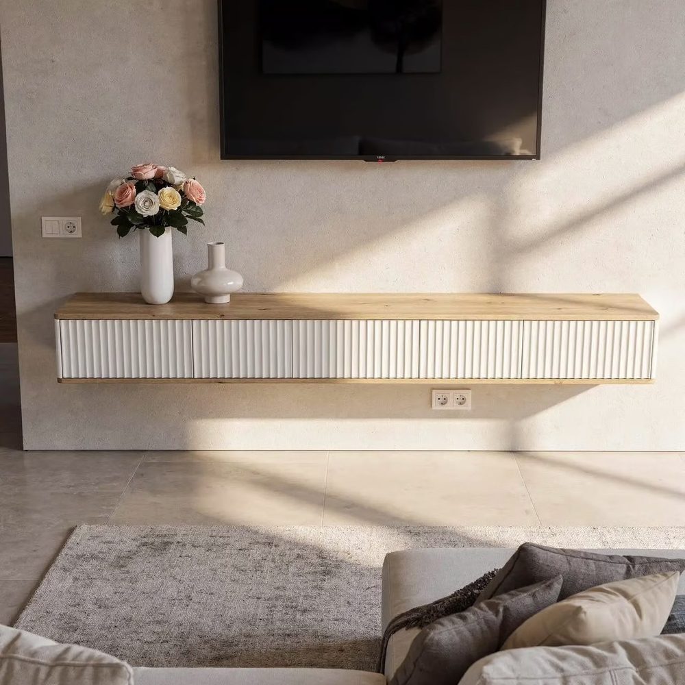 Подвесная тумба под телевизор ROYAL 5038 эко (Дуб Кантри)