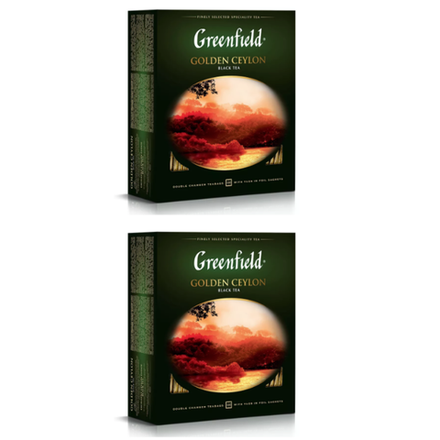 чай черный в пакетиках Greenfield Golden Ceylon, 100 пак/уп (Гринфилд) х 2 шт