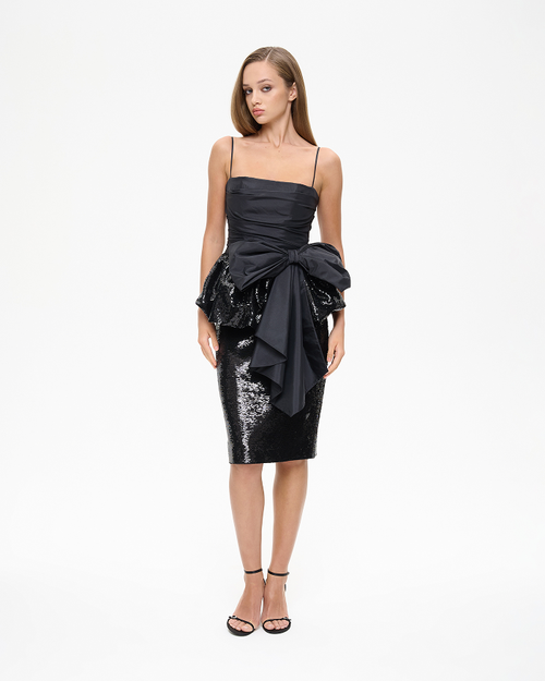 Топ корсетного типа из пайеток и тафты