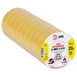 Изолента ЭРА ET1520YEL ПВХ 15мм х 20м желтая