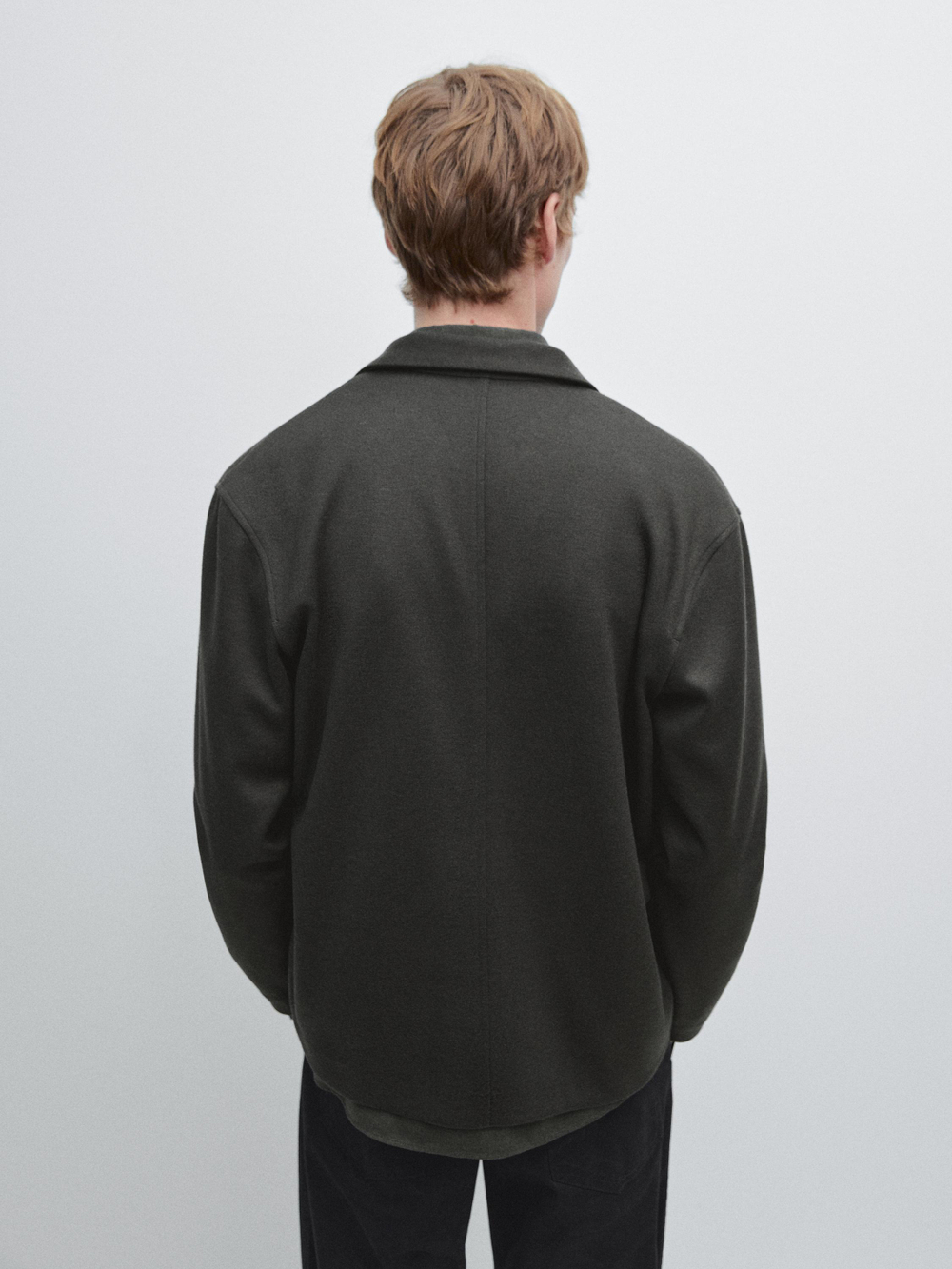 Massimo Dutti Куртка-рубашка с карманами на пуговицах, хаки