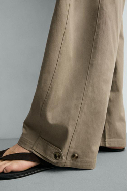 ZARA БРЮКИ RELAXED FIT С РЕГУЛИРУЕМЫМ НИЗОМ, РЫЖЕВАТО-КОРИЧНЕВЫЙ