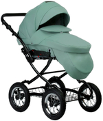 Детская коляска Indigo Barbara Eco Classic 3 в 1 с автокреслом Avionaut Cosmo Grey Be01 шалфей кожа