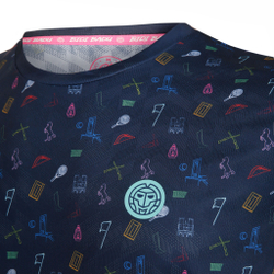 Мужское теннисное поло BIDI BADU Hawi Tech T-Shirt Men - Dark Blue, Multicoloured