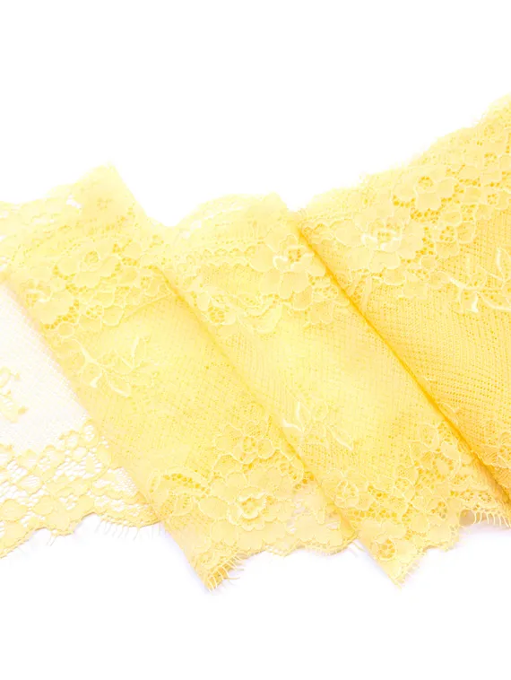 03-229 Кружево эластичные реснички 17 см, желтый