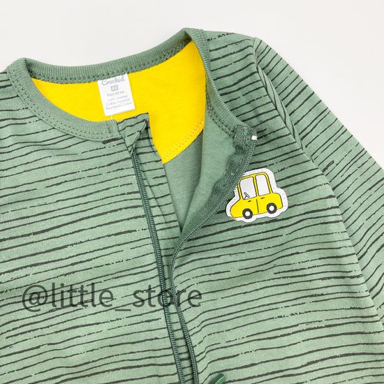 Слип хлопковый "Машинки" на молнии, Хаки