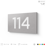 Номер на дверь квартиры 114, табличка на дверь для офиса, кабинета, аудитории, склада, голубой 120х70 мм, Айдентика Технолоджи