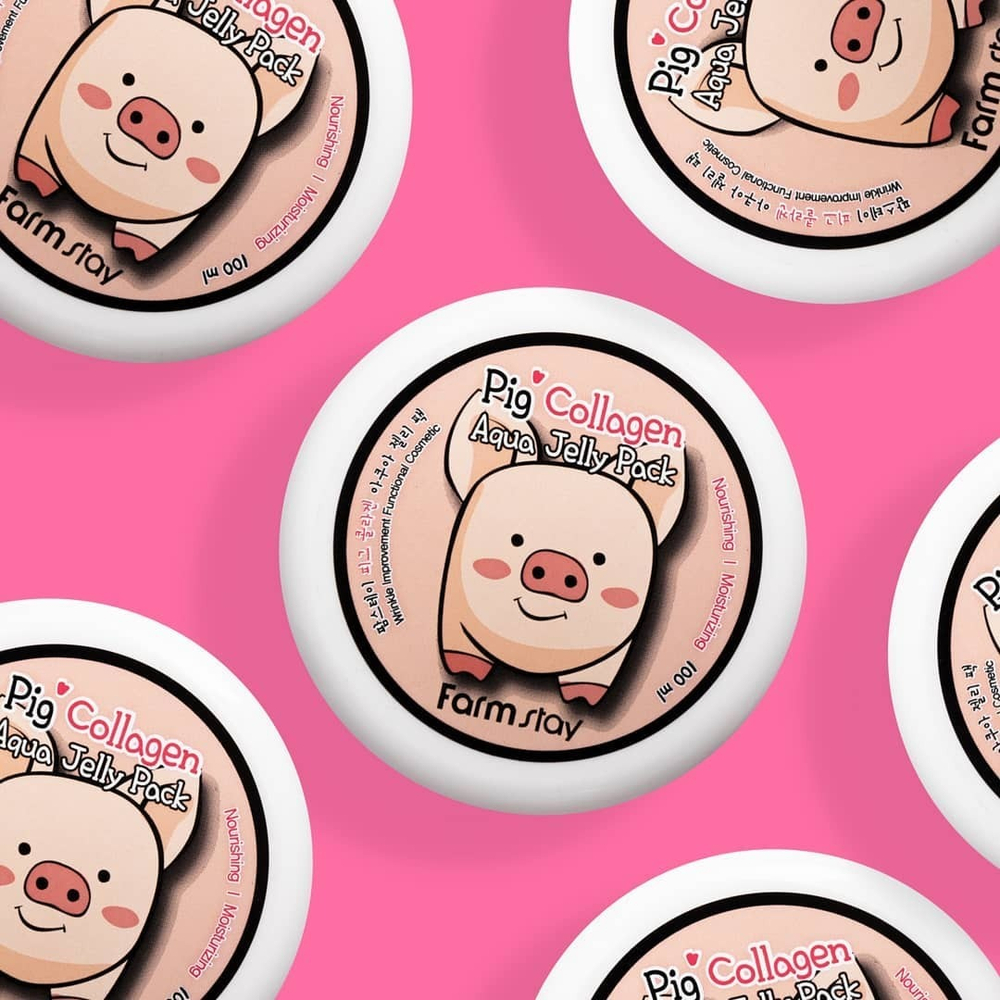 Farm Stay Collagen Aqua Piggy Jelly Pack ночная увлажняющая маска-желе со свиным коллагеном