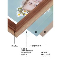 Фоторамка Image Art С20 21х30 деревянная из сосны, цвет натуральный, вставка-прозрачный пластик (ПЭТ)