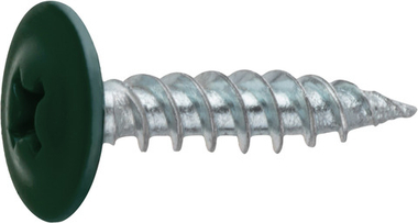 Саморез 4.2х16 мм с прессшайбой, цинк, острый, RAL 6005 (150 шт в пласт. конт.) STARFIX