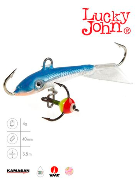 Балансир LUCKY JOHN Fin №3 (+тройник), цвет 15H, арт. 71313-15H