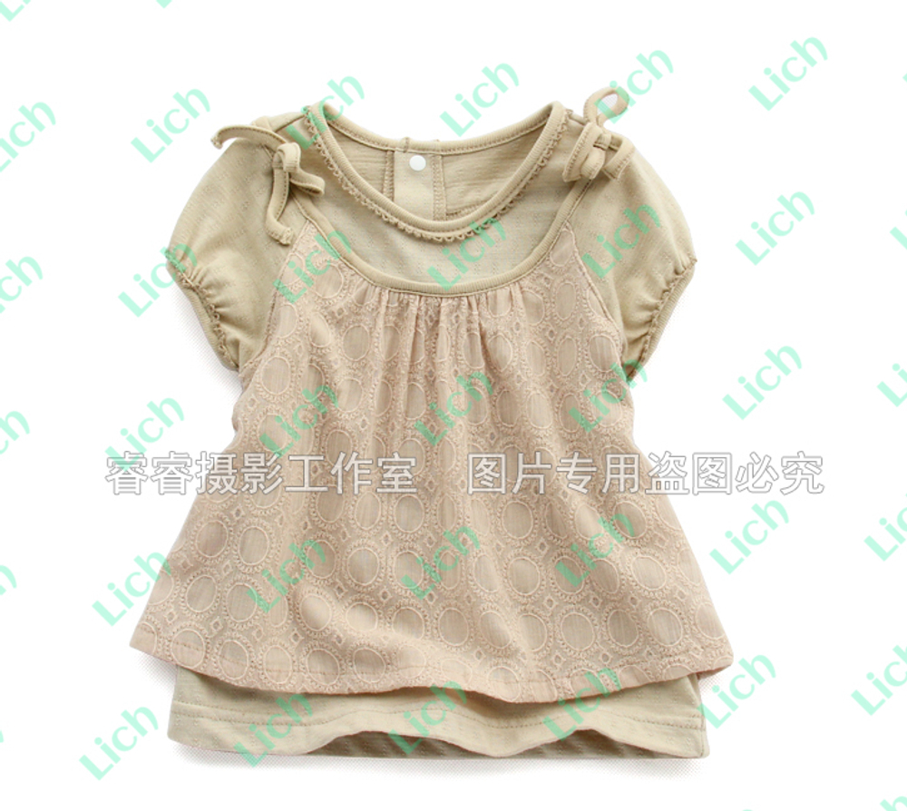 Топ с завязками на плечах и имитацией нижней футболки