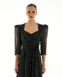 Платье Carmina (Кармина) черное в розочки