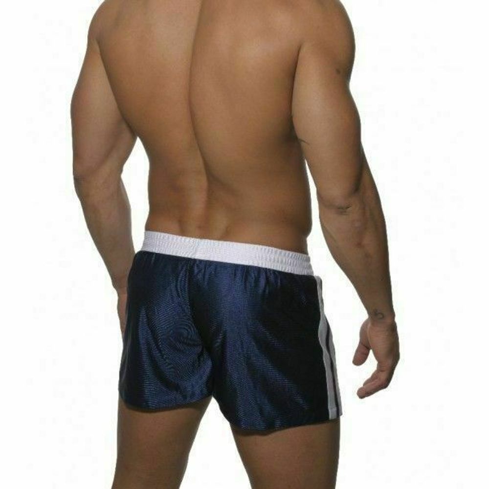 Мужские спортивные шорты  темно - cиние с белым поясом ES Collection SHORTS DARK BLUE WHITE