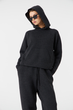 Брюки вязаные на резинке темный графит