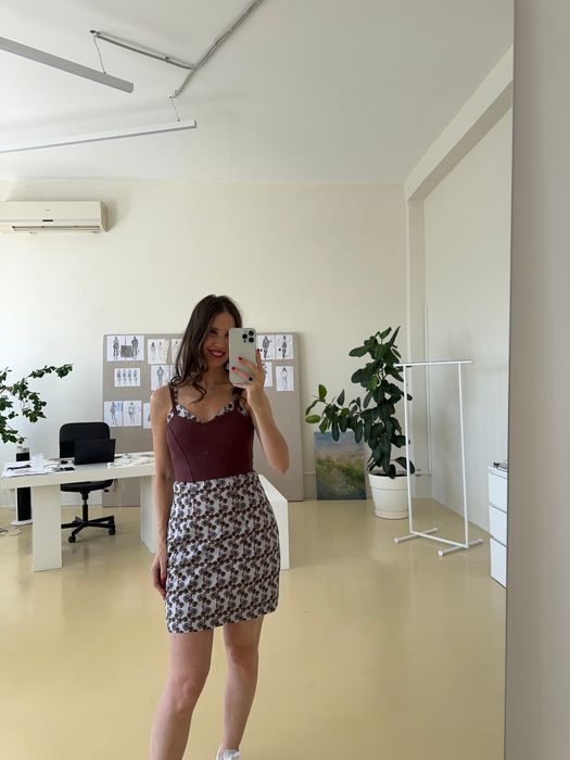 ПЛАТЬЕ МИДЖИ БОРДОВЫЙ ПРИНТ