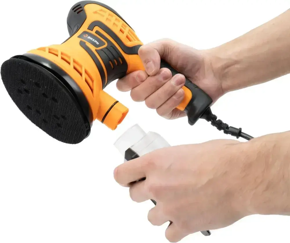 Шлифовальная машинка ЭШМ-125А ВИХРЬ эксцентриковая (мощность 300 Вт; с регулировкой оборотов; амплитуда 2,4мм)