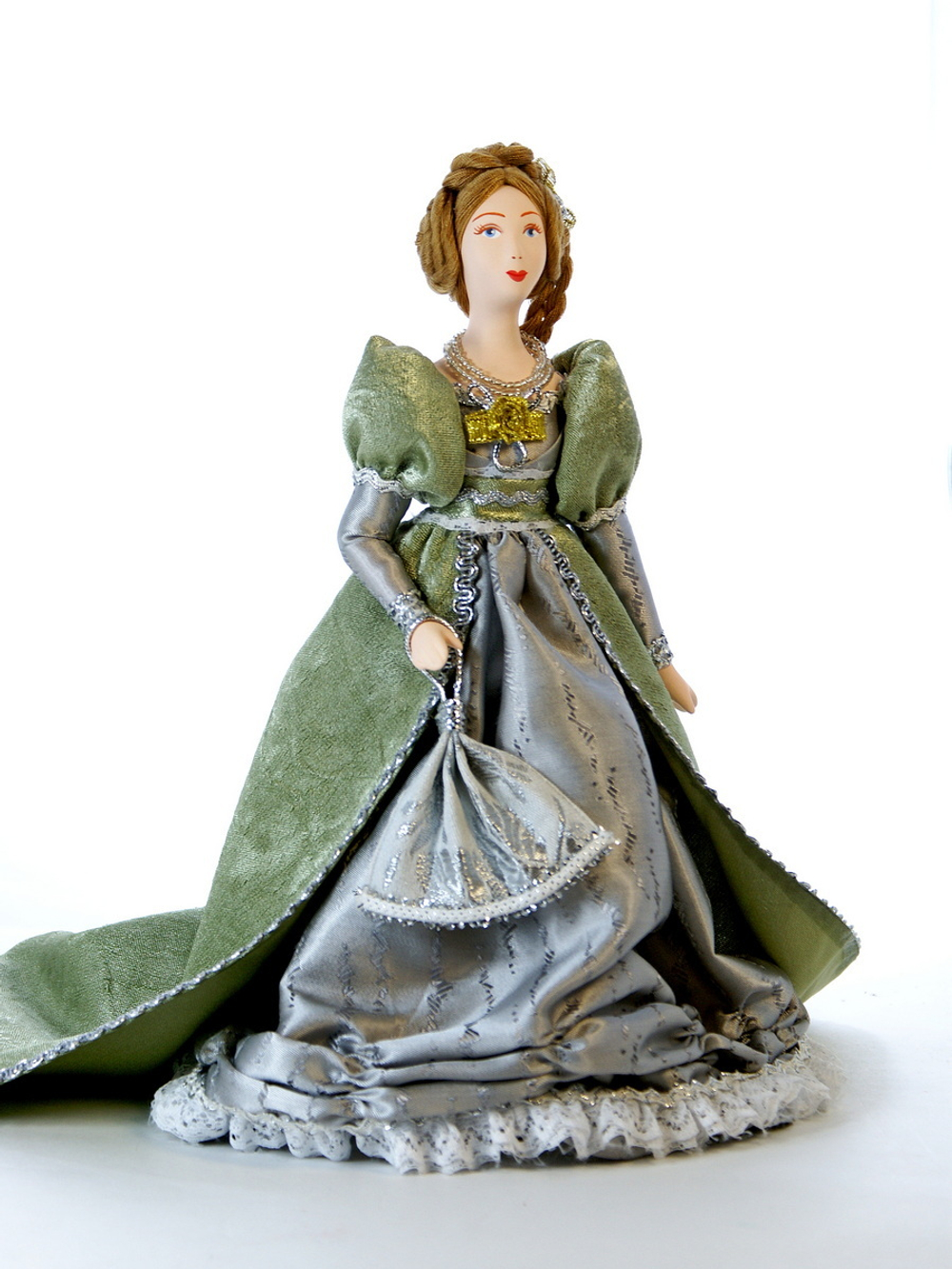 Кукла коллекционная Дама в бальном платье 19 века