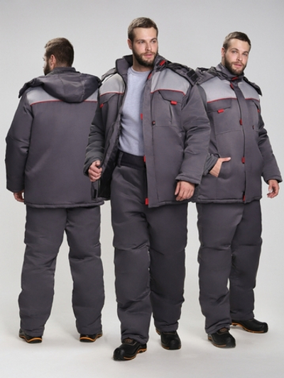 Костюм зимний Фаворит-1 (тк.Смесовая,210) брюки, т.серый/св.серый