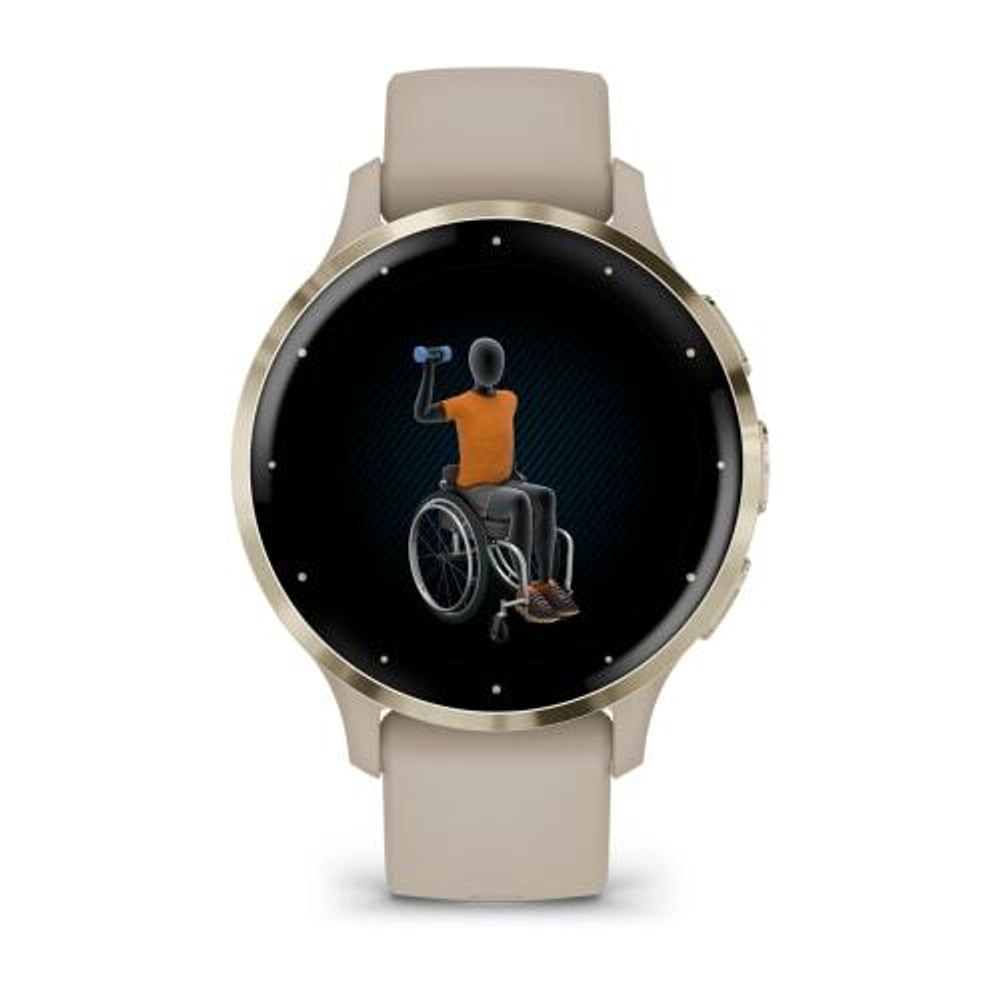 Смарт часы Garmin Venu 3S цвета "французский серый" с золотистым безелем