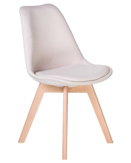 Стул обеденный LMZL-PP635-1, ножки светлый бук, цвет сиденья кремовый