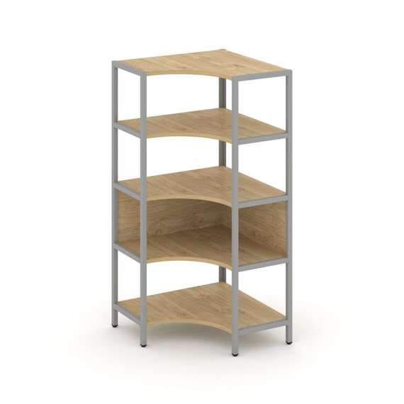 Shelf System Односекционный угловой стеллаж четырехярусный SN.STMU-411 Тиквуд Светлый/Металл Серый 8