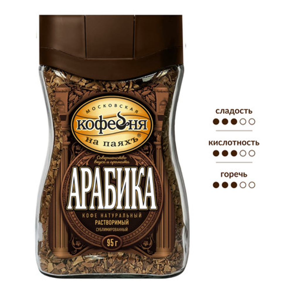 Кофе Московская кофейня на паяхъ Арабика растворимый сублимированный, 95г