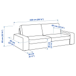 Диван 3-местный - IKEA KIVIK/КИВИК ИКЕА, темно-зеленый