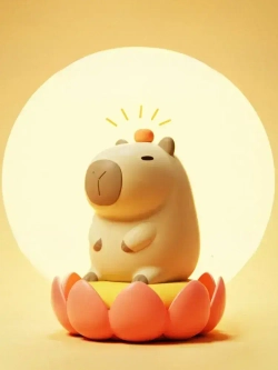 Детский ночник с таймером Капибара силиконовый, беспроводной светильник для малышей