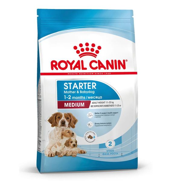Сухой корм Royal Canin Medium Starter Mother & Babydog для щенков средних размеров в период отъема и до 2х месяцев, беременных и кормящих сук