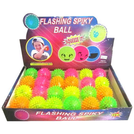 Мячик-пищалка светящийся "массажный"