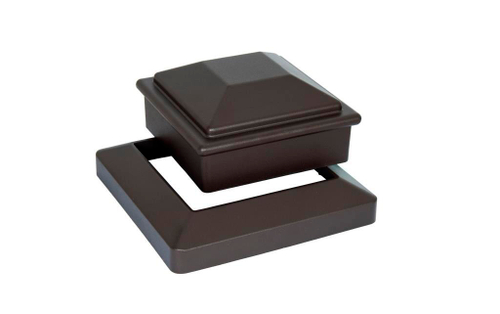 Комплект крышка/юбка ДПК для столба POLIVAN SINGARAJA Алюминий коричневая