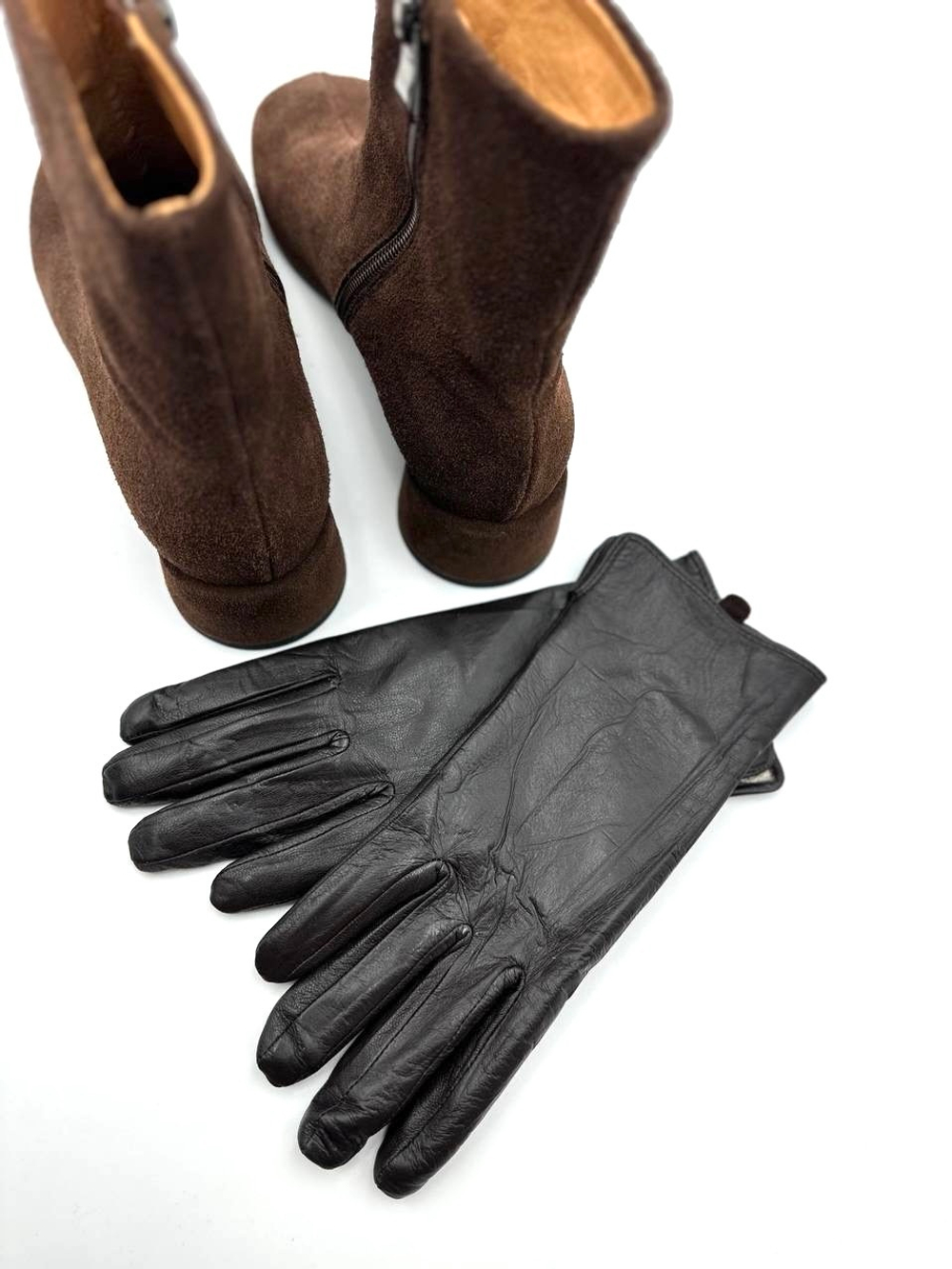 Перчатки кожаные короткие