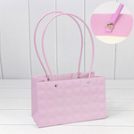 Пакет подарочный 22х13.5х10.5см Ваза для цветов "Квадраты" (Сиреневый)