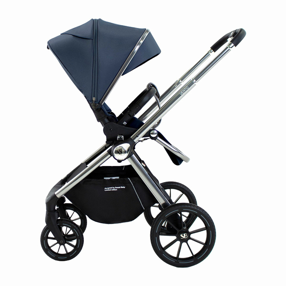 Детская коляска Sweet Baby Vento Silver 3 в 1 Silver Blue