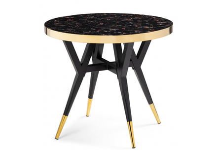 Стол деревянный Woodville Selina 80х72 black, gold
