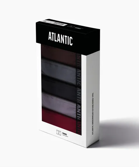 Трусы мужские боксеры (5шт) Atlantic 5SMH-004, хлопок, коричневый + графитовый + черный + фиолетово-серый + каберне