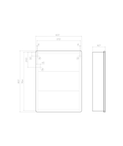 Зеркальный шкаф Vigo Geometry 600 (600х190х800 мм) с LED подсветкой