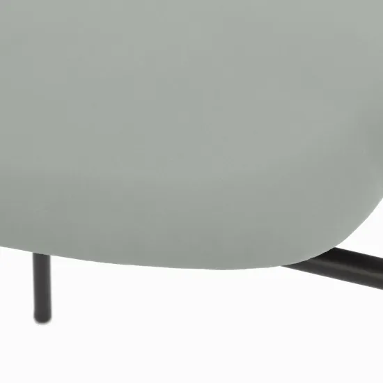 Обеденный стул Gloster металлический каркас, серая ткань и спинка из дерева